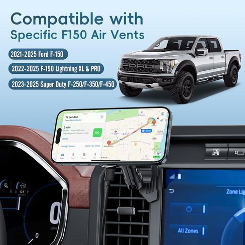 Car Vent Metal Magnetic Phone Mount Compatible with 2021-2026 Ford F-150 in Kuwait
