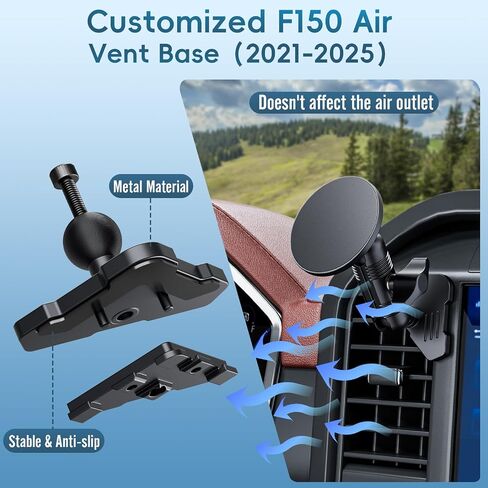 Car Vent Metal Magnetic Phone Mount Compatible with 2021-2026 Ford F-150 in Kuwait