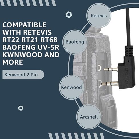RETEVIS RT22 Walkie Talkies (6 عبوات) مع سماعة أذن Talkie (6 عبوات) ، قابلة لإعادة الشحن ، أجهزة الراديو خالية من الأيدي ، إذاعة ثنائية الاتجاه مع 6 طرق شاحن للعصابات in Kuwait