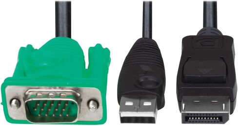 Tripp Lite P778-006-DP DisplayPort & USB to VGA Adapter Cable Kit 6 ft, 1080p 60Hz, DP+USB Male to HD15 Male, KVM B020/B022 Compatible, Cloud Care Pre-Configured Bundle Eligible (1 Pack) in Saudi Arabia