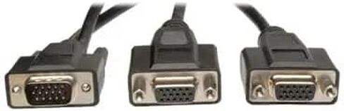Tripp Lite Eaton Series P516-001-HR VGA Y Splitter, HD15 Male to 2 Female, 1 ft Shielded Cable, Dual Monitor Adapter, Black, Cloud Care Pre-Configured Bundle Eligible (10 Pack) in Saudi Arabia
