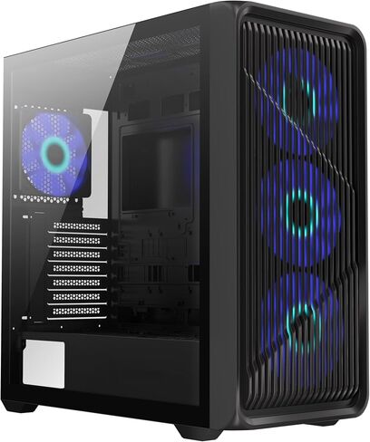 G.Skill GM3 ATX RGB PC Case, Mid-Tower with 4 RGB Fans, USB Type-C Front I/O, Tempered Glass Panel, High Airflow Design, 12-Fan Support, ATX/Micro ATX Compatible – Black in Saudi Arabia