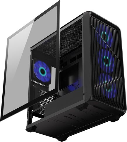 G.Skill GM3 ATX RGB PC Case, Mid-Tower with 4 RGB Fans, USB Type-C Front I/O, Tempered Glass Panel, High Airflow Design, 12-Fan Support, ATX/Micro ATX Compatible – Black in Saudi Arabia