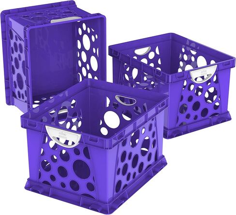 Storex Premium File Crate with Molded Handles – Letter and Legal Document and Folder Storage, Purple/White 1-Pack (61754A03C) in Saudi Arabia