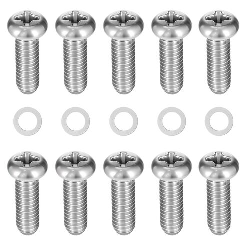 24 PCS M4x10mm/12mm Mounting Phillips Head Screw, Pan Phillips Cross Head Screws Stainless Steel Fasteners Bolts, Screw for TV Computer LCD Monitor Stand(with washers) in Saudi Arabia