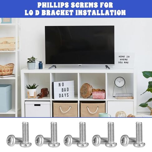 24 PCS M4x10mm/12mm Mounting Phillips Head Screw, Pan Phillips Cross Head Screws Stainless Steel Fasteners Bolts, Screw for TV Computer LCD Monitor Stand(with washers) in Saudi Arabia