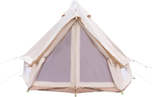 Bell Tent Yurt Tents with Carrying Bag 4 Seasons Waterproof Tent 6.5ft Sturdy Center Rod for Camping 100% Cotton Glamping Tents Breathable Holds up to 2 People in Saudi Arabia