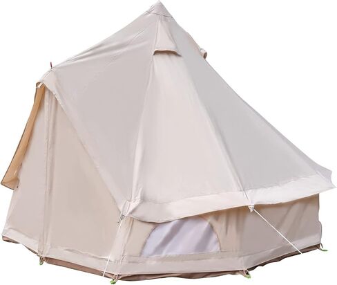 Bell Tent Yurt Tents with Carrying Bag 4 Seasons Waterproof Tent 6.5ft Sturdy Center Rod for Camping 100% Cotton Glamping Tents Breathable Holds up to 2 People in Saudi Arabia