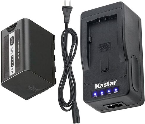 KASTAR LED Super Fast Charger & Battery 1 Pack لـ Panasonic AG-VBR59 AG-VBR89G AG-VBR1018G AG-BRD50 AG-B23 PANASONIC AG-AUS180 AG-OX90 AG-DVX200 AG-AC-AC90A AG-DVC30 AG-HPX250 AG-HPX255 AJ-PG50 in Saudi Arabia
