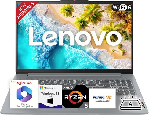 Lenovo New IdeaPad Laptop مع Microsoft Office 365 ، AMD Ryzen 5 5625U (Outperforms I7-1260U) ، 15.6 "FHD TN Display Anti-Glare Downer in Saudi Arabia