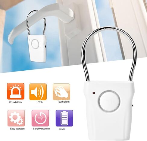 مقبض باب Bordstract المنبه ، الاهتزاز 120DB واللمس المنبه المحمولة المنبه ونافذة ، للسفر ، الفندق ، الشقة ، أمن المنزل in Saudi Arabia