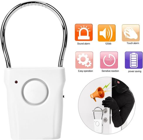 مقبض باب Bordstract المنبه ، الاهتزاز 120DB واللمس المنبه المحمولة المنبه ونافذة ، للسفر ، الفندق ، الشقة ، أمن المنزل in Saudi Arabia