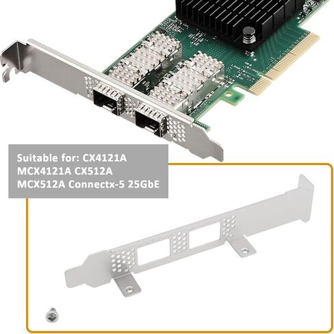 2X Full High Bracket Compatible with Mellanox CX4121A MCX4121A Connectx-5 25GbE with Screws in Saudi Arabia