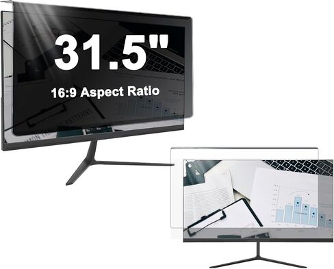 31.5 Inch Hanging Type Computer Privacy Screen Filter Panel for 16:9 Widescreen Monitor Desktop Computer, Anti-Glare and Blue Light Blocking, Eye Protection & Reduce Eye Strain in Saudi Arabia