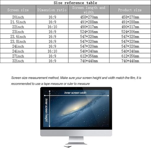 20-32 inch Privacy Screen Anti Peeping Film for 16:9 16:10 Aspect Computer Monitor Removable Black Blackout Anti Spy Desktop Security Private Filter,23.8in 16:9 in Saudi Arabia
