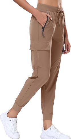 Oalka Women's Cargo Hiking Pants Lightweight Travel Pockets Joggers Quick Dry in Kuwait