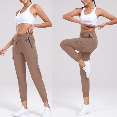 Oalka Women's Cargo Hiking Pants Lightweight Travel Pockets Joggers Quick Dry in Kuwait