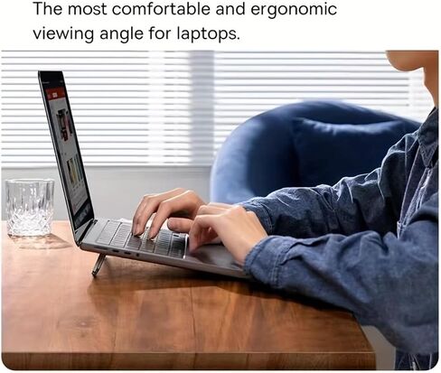 4 PCS Mini Laptop Stand, Foldable Ergonomic Desktop Holder for Laptop & Tablet, Anti-Slip, Space Saving, Silver in Saudi Arabia