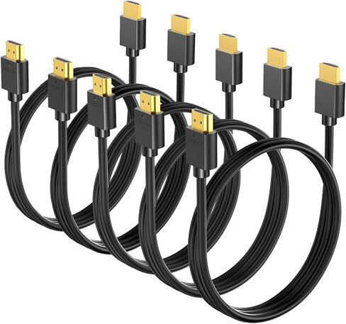 كابل HDMI بطول 3 أقدام 10 حزم أسود، سلك HDMI 4K 3FT عالي السرعة محمي HDMI 2.0 | كابل ذكر HDMI Multipack مع 4K@60 هرتز/2K@144 هرتز/1080P، HDCP 2.2، HDR، ARC لأجهزة الكمبيوتر المحمول، الشاشة، KVM، الفاصل، PS5، PS4، Xbox، مكبرات الصوت in Kuwait