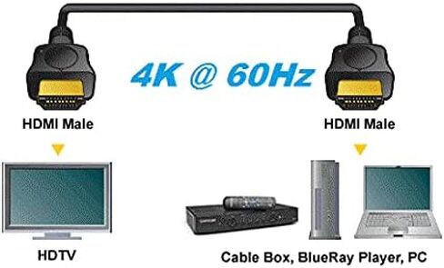4K 60Hz 6 ft HDMI Cable High Speed Gold Connectors for Samsung QLED TV Q60T Q70T Q80T Q90T Q50R in Kuwait