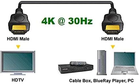 4K 60Hz 6 ft HDMI Cable High Speed Gold Connectors for Samsung QLED TV Q60T Q70T Q80T Q90T Q50R in Kuwait