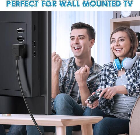 HDMI تمديد كابل UP زاوية 1.5 قدم 4K HDMI كابل موسع الذكور إلى سلك محول الإناث 90 درجة محول الفيديو HD in Saudi Arabia