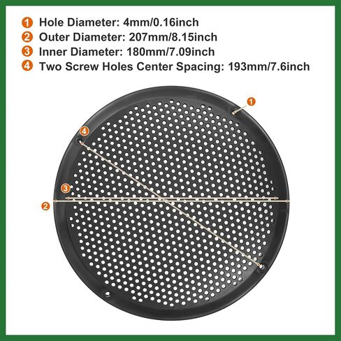 Motoforti 8 Inch Universal Speaker Grills Cover Mesh Guard Protective Case Black - Pack of 4 Long-Lasting in Saudi Arabia