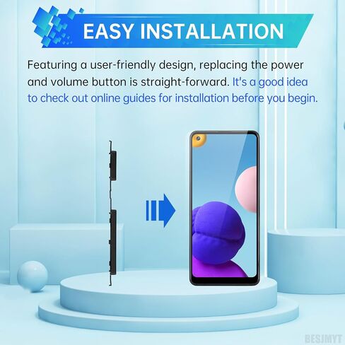 Power Button and Volume Button Replacement for Samsung Galaxy A21s Side Button Power On Off Switch and Volume Button Replacement Model: A217M DS Black in Saudi Arabia