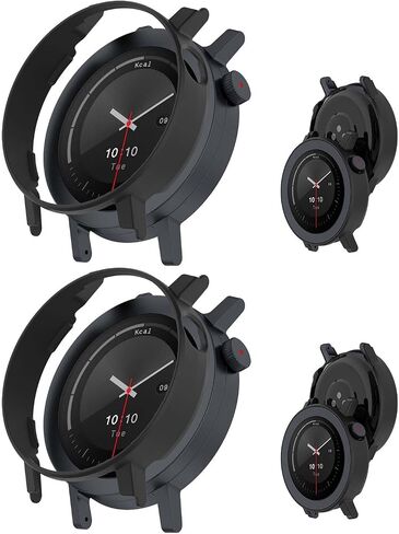 2pack Case for CMF Watch 3 Pro,NOUKAJU Smartwatch Protective Case,Easy to Install,Drop-Proof,Protective Cover for Nothing CMF Watch 3 Pro(Black+Black) in Saudi Arabia