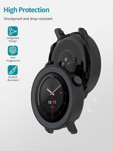 2pack Case for CMF Watch 3 Pro,NOUKAJU Smartwatch Protective Case,Easy to Install,Drop-Proof,Protective Cover for Nothing CMF Watch 3 Pro(Black+Black) in Saudi Arabia