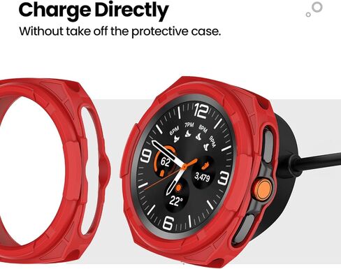 متوافق مع Samsung Galaxy Watch 8 Classic Case ، مقاومة الخدش TPU الحماية العسكرية الغطاء الوعرة ل Samsung Galaxy Watch 8 كلاسيكي 46 مم الساعات الذكية (أسود) in Kuwait
