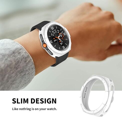 متوافق مع Samsung Galaxy Watch 8 Classic Case ، مقاومة الخدش TPU الحماية العسكرية الغطاء الوعرة ل Samsung Galaxy Watch 8 كلاسيكي 46 مم الساعات الذكية (أسود) in Kuwait