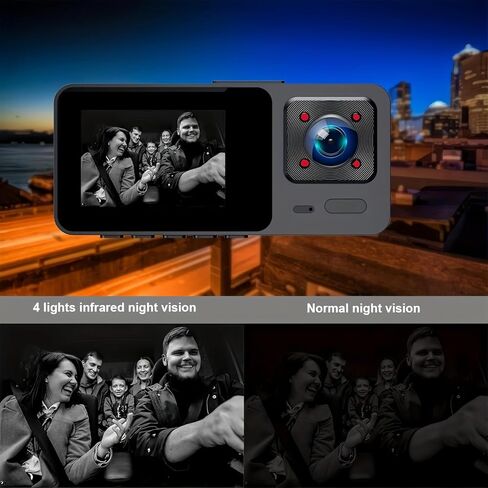 Dash Camera Front and Inside Dash Cam for Car Security 1080P Video Recorder with Audio Plug and Play, WDR, Night Vision, G-Sensor Auto Lock, 2 Inch Screen Vehicle Security in Kuwait