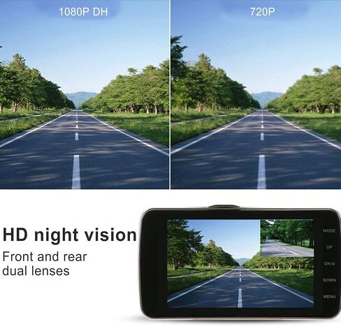 Dash Camera Front and Inside Dash Cam for Car Security 1080P Video Recorder with Audio Plug and Play, WDR, Night Vision, G-Sensor Auto Lock, 2 Inch Screen Vehicle Security in Kuwait