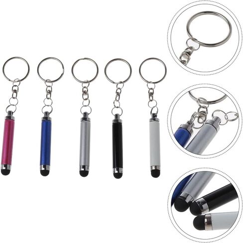 Mini Stylus Pen مع Keyring - 5 Pcs stylus أقلام لشاشات اللمس المحمولة سعة سعة سعة stylus Universal القلم القلم اللوحي الصغير لجهاز الشاشة اللمس in Kuwait