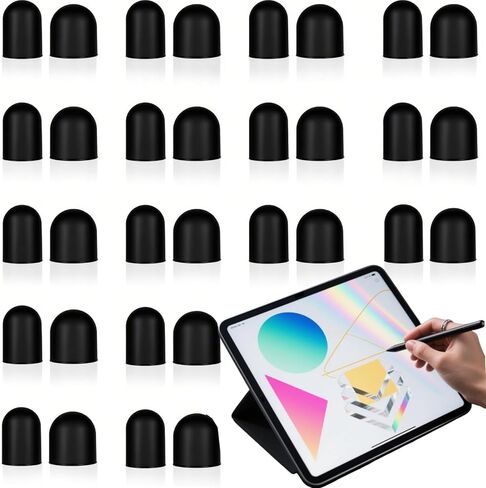 30pcs نصائح مطاطية لأقلام القلم ، 0.2 بوصة (5 مم) و 0.28 بوصة (7 مم) من NIBs لقلم الشاشة اللمس ، حساسية عالية ودقة ، لا خدوش ، نهايات القلم العالمي in Kuwait