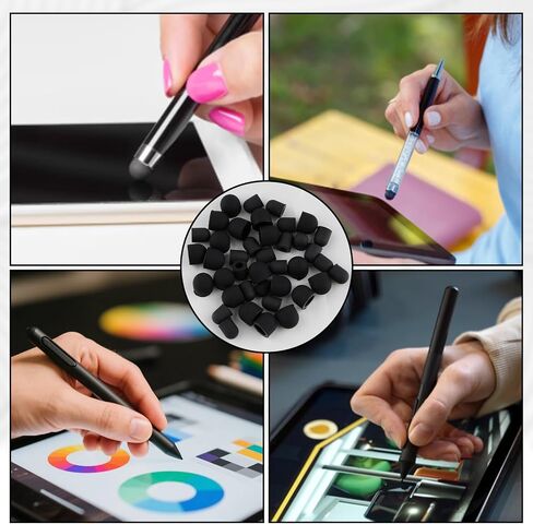 30pcs نصائح مطاطية لأقلام القلم ، 0.2 بوصة (5 مم) و 0.28 بوصة (7 مم) من NIBs لقلم الشاشة اللمس ، حساسية عالية ودقة ، لا خدوش ، نهايات القلم العالمي in Kuwait