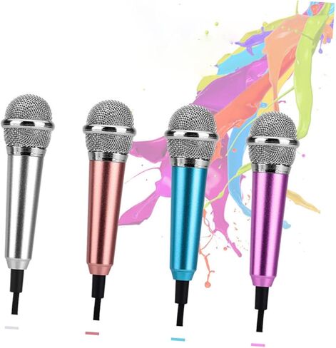 Toyandona 2PCS ميكروفون صغير صغير لتسجيل جبس الهاتف الذكي للكمبيوتر المحمول والاتصال نمط عشوائي in Saudi Arabia