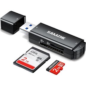 Samzhe SD Card Reader USB 3.0 Micro SD Card Reader 5GBPS ADAPTER لبطاقة الذاكرة TF SD SD SDXC SDHC MMC RS-MMC MICRO SDXC Micro SDHC UHS-I CINCIPAL in Kuwait