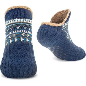 PionTechs Women Knitted Slipper Socks Cozy Sherpa Fuzzy Socks Non Slip Socks Winter Indoor Double Layer Bedroom Slipper Socks in Saudi Arabia