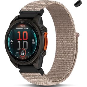 Nylon Quick Fit Watchband Compatible with Garmin Fenix 8 47mm/Forerunner 965/970/Instinct 1/2/3 45mm Solar,22mm Soft Hook and Loop Adjustable Sport Strap for Fenix 7 Pro/7/6 Pro/6/5 plus in Kuwait