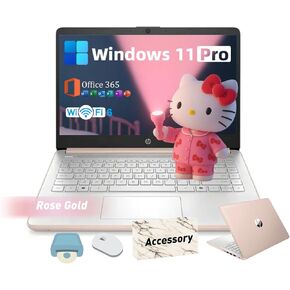 HP 2025 14-inch Laptop Computer - Windows 11 Pro | AI-Powered | 11 Hr Batter & Fast Charging | 14 inch HD | N150 | 1-Year Microsoft Office 365 | 16GB RAM, 128GB UFS | Rose Gold in Kuwait