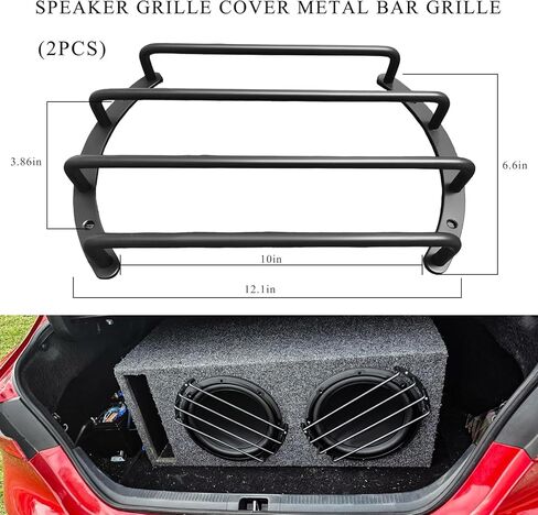 2 PCS CAR SPEAKER GRILL ، 10 بوصة 4 بار 4 بار مضخم صوت مضخم صوت صوتي ، واقي غلاف الشبكة ، أغطية واقية من قضبان المعادن الشاملة in Saudi Arabia