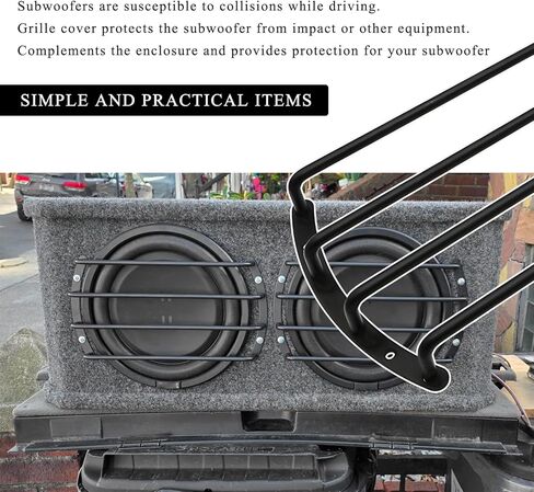 2 PCS CAR SPEAKER GRILL ، 10 بوصة 4 بار 4 بار مضخم صوت مضخم صوت صوتي ، واقي غلاف الشبكة ، أغطية واقية من قضبان المعادن الشاملة in Saudi Arabia