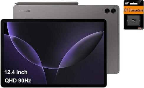 Samsung Galaxy Tab S9 Fe + Plus Android Tablet (12.4 "شاشة تعمل باللمس ، ذاكرة الوصول العشوائي 8 جيجا بايت ، تخزين 256 جيجابايت ، عمر بطارية طوله 18 ساعة ، قلم ، كاميرا أمامية واحدة + 2 كاميرات خلفية ، تصميم متين) SM-X610 ، رمادي (متجدد) in Kuwait