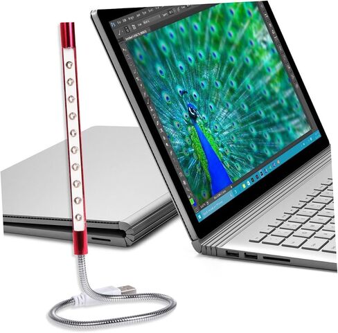 Popetpop Metal USB LIGHT LED LED مصباح مكتب مرنة LEDS LEDS على الجانب الآخر من السرير مصباح الكمبيوتر كمبيوتر الكمبيوتر المحمول من السهل حمله in Saudi Arabia