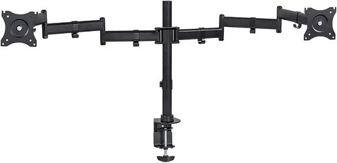 جبل! مزدوج Ultrawide Monitor Arm Mount | موقف المكتب | اثنين من الحركة الكاملة توضيح قابلة للتعديل | يناسب 2 × 30 31 32 34 36 38 بوصة VESA 75 100 شاشات الكمبيوتر المتوافقة | قواعد C-Clamp و Grommet in Kuwait