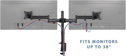 جبل! مزدوج Ultrawide Monitor Arm Mount | موقف المكتب | اثنين من الحركة الكاملة توضيح قابلة للتعديل | يناسب 2 × 30 31 32 34 36 38 بوصة VESA 75 100 شاشات الكمبيوتر المتوافقة | قواعد C-Clamp و Grommet in Kuwait