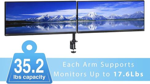 جبل! مزدوج Ultrawide Monitor Arm Mount | موقف المكتب | اثنين من الحركة الكاملة توضيح قابلة للتعديل | يناسب 2 × 30 31 32 34 36 38 بوصة VESA 75 100 شاشات الكمبيوتر المتوافقة | قواعد C-Clamp و Grommet in Kuwait