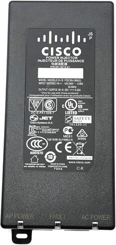 Genuine Cisco 56V Power Injector for Aironet AIR-PWRINJ4 Aironet 1530 1550 1570 802.11AC POE Wave 2 Access Points, Bundle: Power Injector, Cord in Kuwait